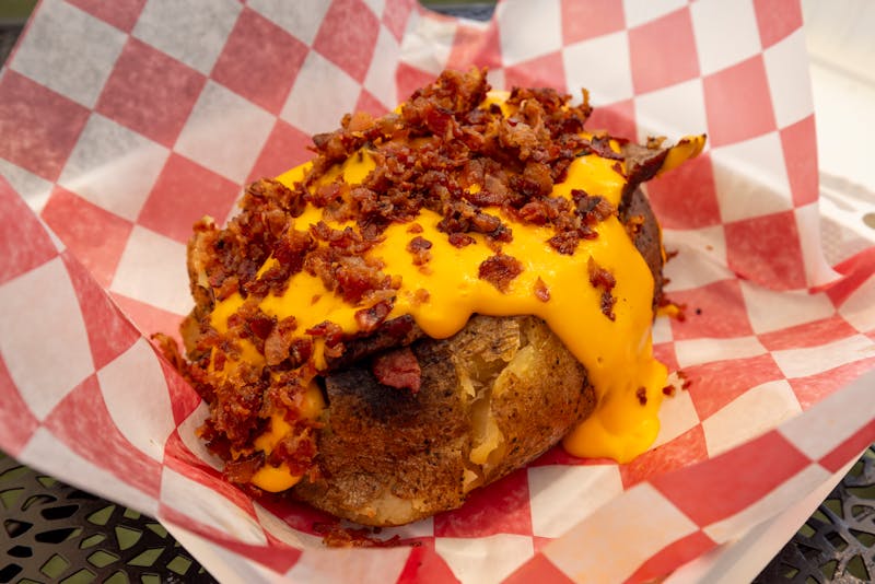 Loaded Potato Skins starter with cheese bacon and sour cream