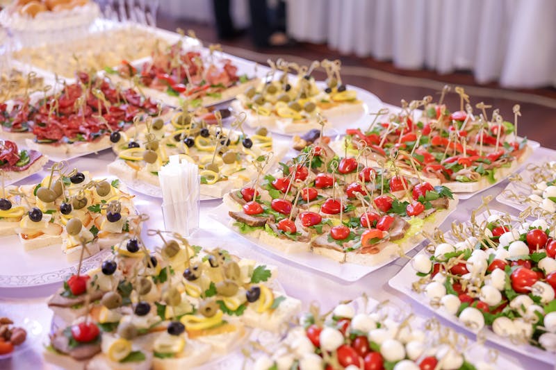 School event catering with pizza station